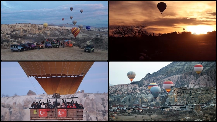 Kapadokya'ya gelen 6 turistten 1'i bölgeyi balonla kuş bakışı keşfetti