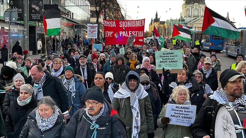 İsveç ve Berlin'de Filistin'e destek gösterisi düzenlendi