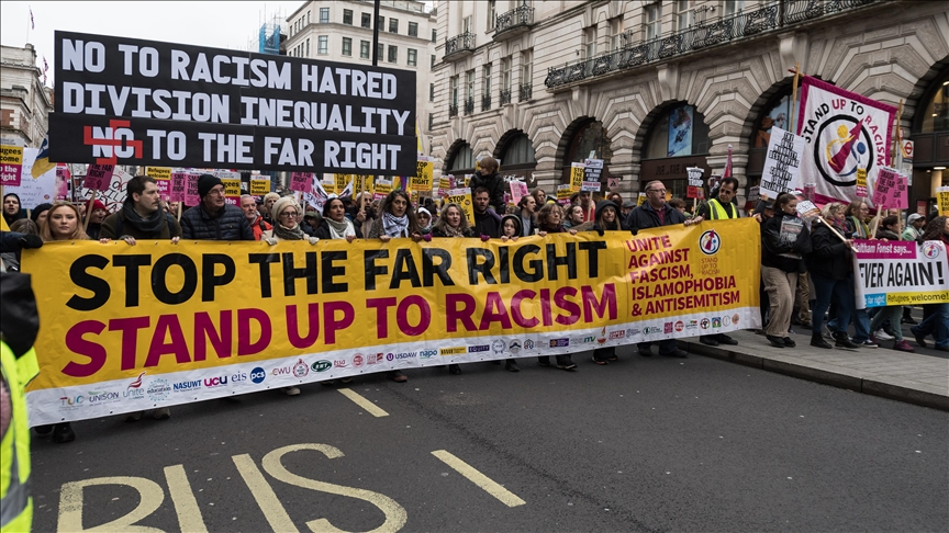 Far-right rally held in London as anti-racism demonstrators stage counter-protest
