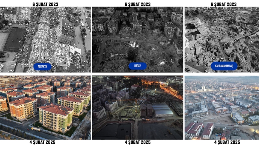 Depremlerin yıkıma neden olduğu il merkezleri havadan görüntülendi