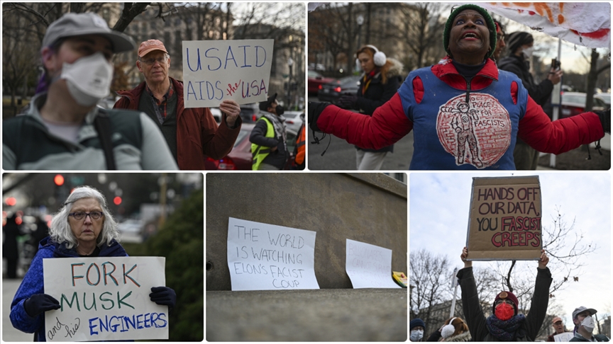 ABD'nin başkenti Washington'da Elon Musk'ın hükümet üzerindeki etkisi protesto edildi