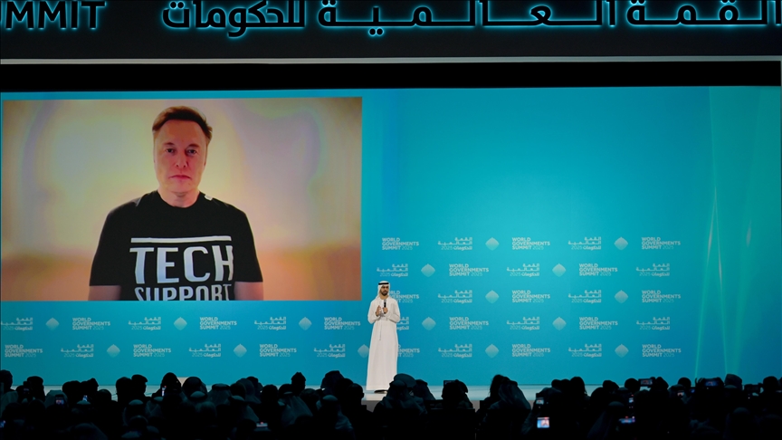 Musk calls for government cuts, warns of AI risks at World Governments Summit in Dubai