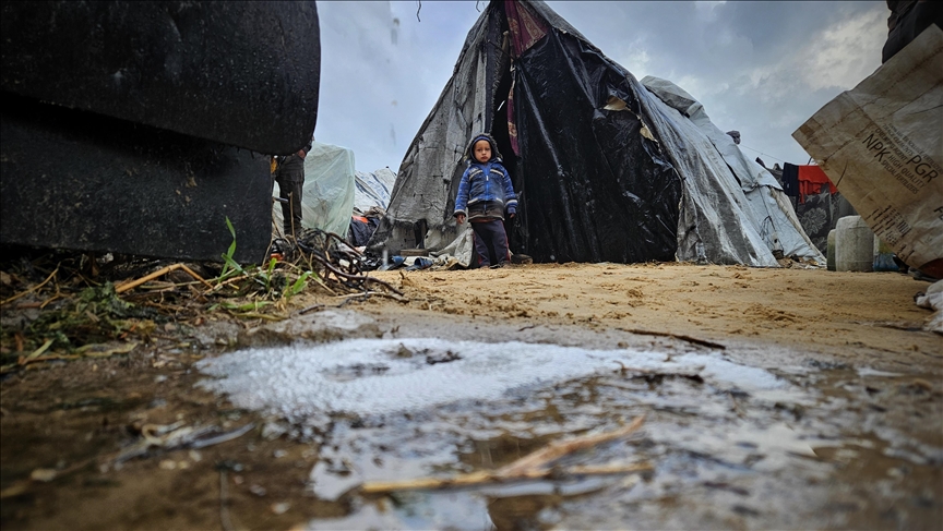 Dozens of tents, shelters flooded in war-torn Gaza amid heavy rainfall