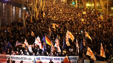 Gürcistan'daki AB yanlısı protestoda, parlamento seçimlerinin yenilenmesi talebiyle yürüyüş yapıldı