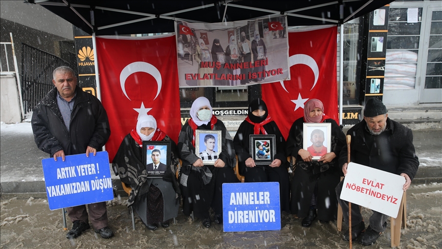 Muşlu aileler, DEM Parti önündeki "evlat nöbeti"ni sürdürdü