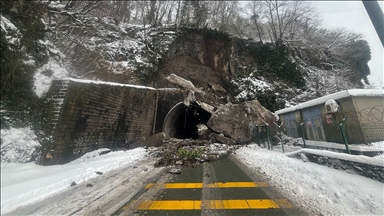 Karadeniz Sahil Yolu'nda heyelan