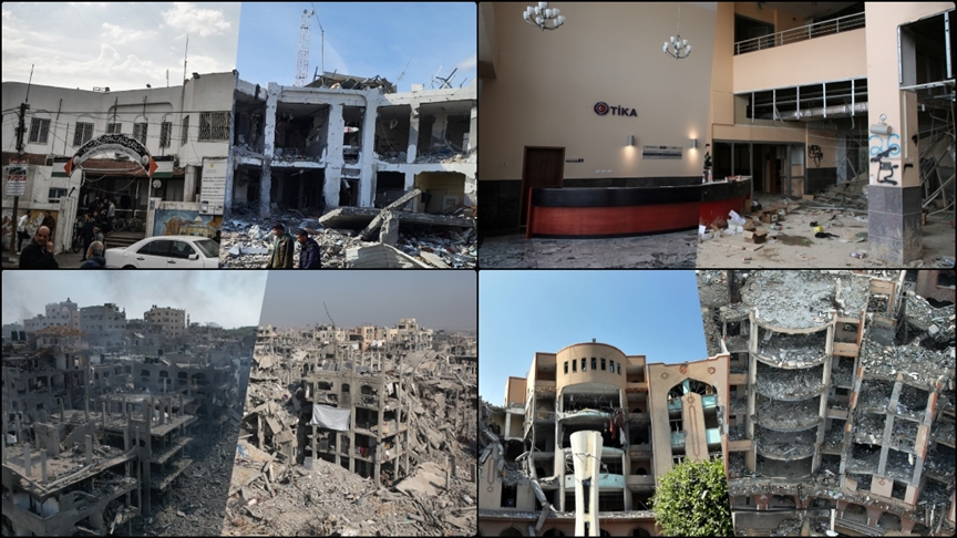 İsrail'in Gazze'deki yıkımının etkisi, AA'nın "öncesi" ve "sonrası" fotoğraflarıyla gözler önüne seriliyor