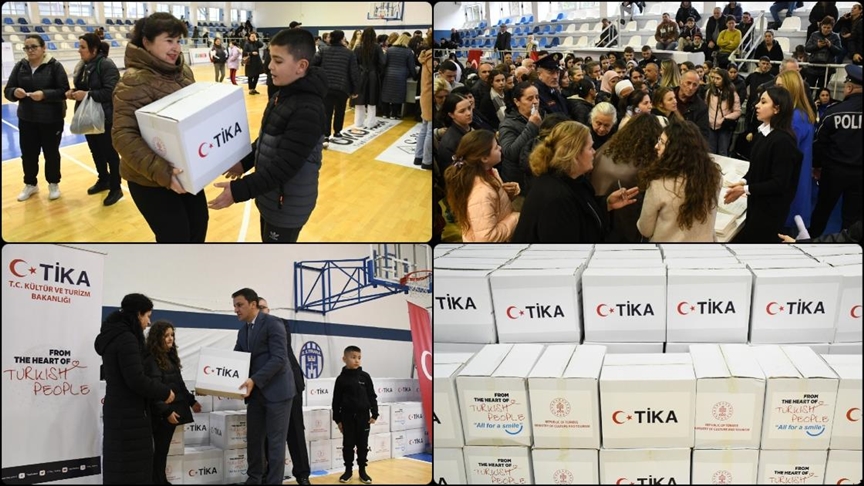 TİKA'dan Arnavutluk'ta yetim çocukları olan 700 aileye gıda yardımı