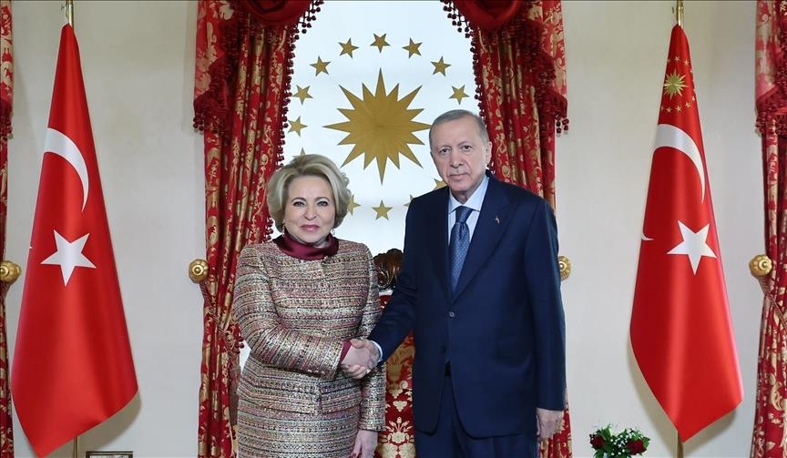 Turkish President Erdogan receives chairwoman of Russia’s Federation Council