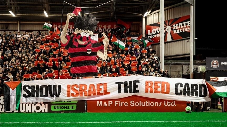 Global support grows for 'Show Israel the Red Card' for Gaza war, as Ireland's Bohemian FC joins