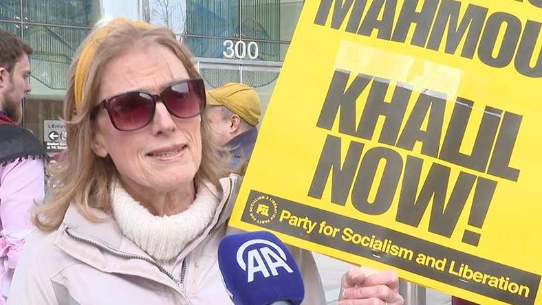 Demonstrators demand release of pro-Palestine activist as Trump boasts of widening crackdown