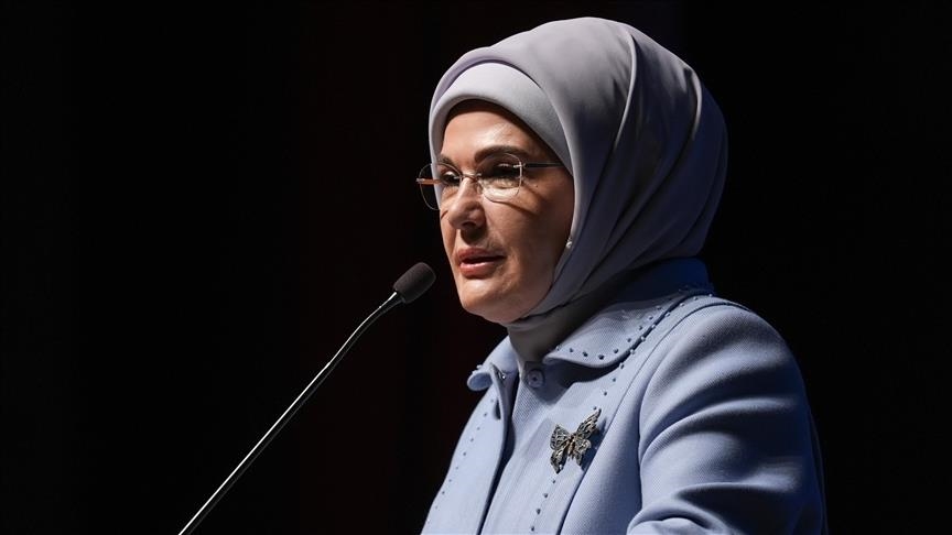 Turkish first lady condemns Israeli attacks on Gaza, calls for global action