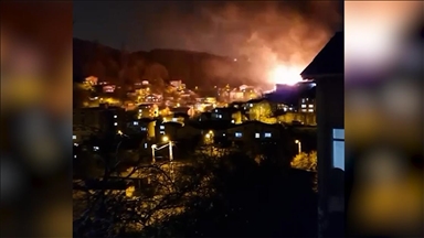 Beykoz’da yangın sırasında tüpün patlama anı kamerada 