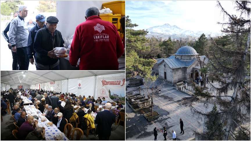 Oruçlarını Mevlana'nın hocası Seyyid Burhaneddin'in ocağında açıyorlar