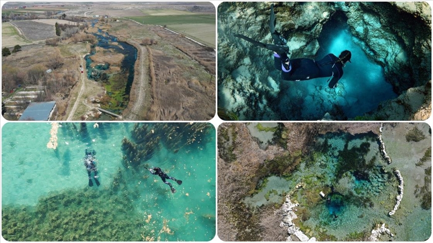 Sakarya Nehri'nin kaynağı olan "bozkırın ortasındaki vaha" Sakaryabaşı görüntülendi