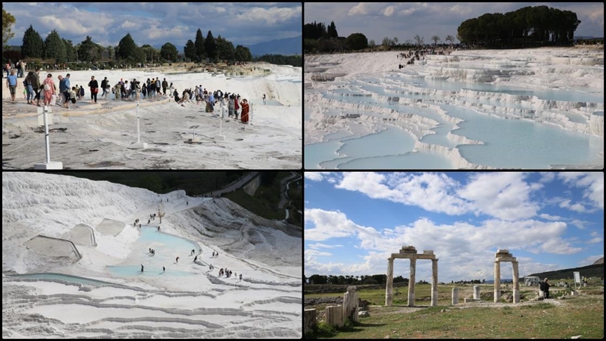 Yıla turist artışıyla başlayan Pamukkale bayram tatilini de dolu geçirdi