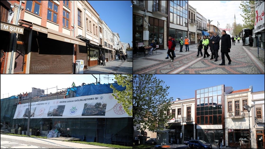 Edirne'de kent merkezindeki tarihi dokuyu korumak için başlatılan sağlıklaştırma projesi sürüyor
