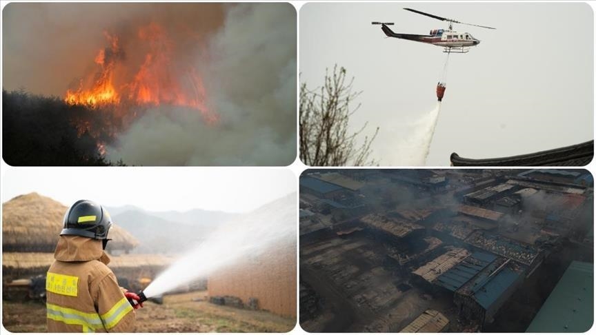 South Korea deploys choppers to contain wildfire