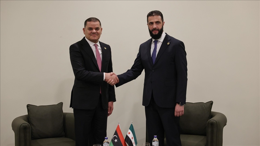 الدبيبة والشرع يتفقان على تفعيل اللجنة العليا الليبية السورية