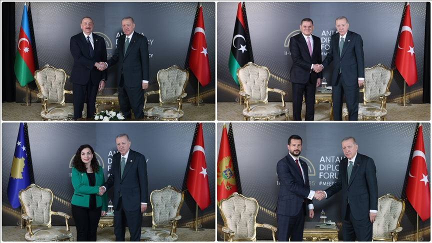 Cumhurbaşkanı Erdoğan Antalya Diplomasi Forumu'nda liderlerle bir araya geldi