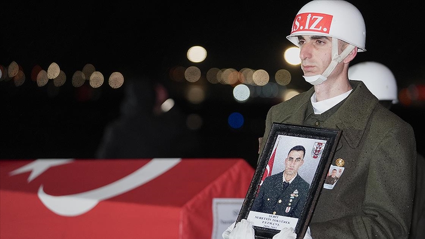 Pençe-Kilit Operasyonu bölgesinde şehit olan Piyade Uzman Çavuş Tokyürek'in naaşı Erzurum'a getirildi
