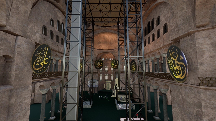 Ayasofya'nın ana kubbesinde tarihi restorasyon başlıyor