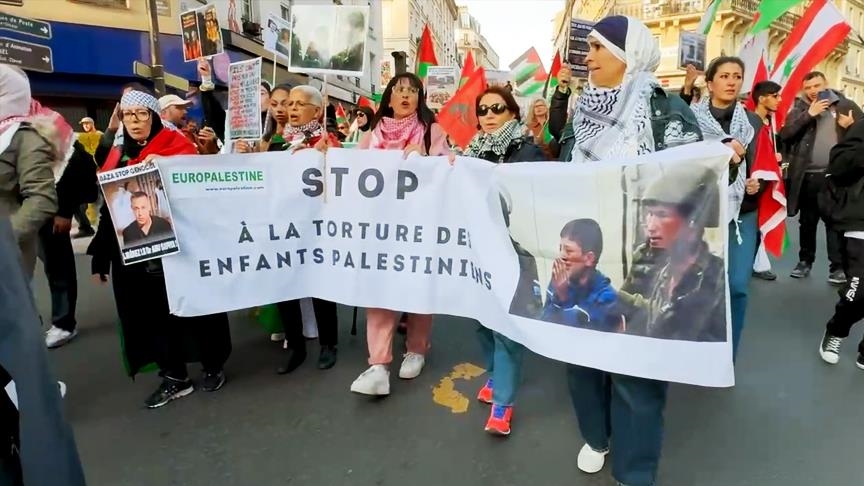Manifestation à Paris en soutien aux prisonniers palestiniens