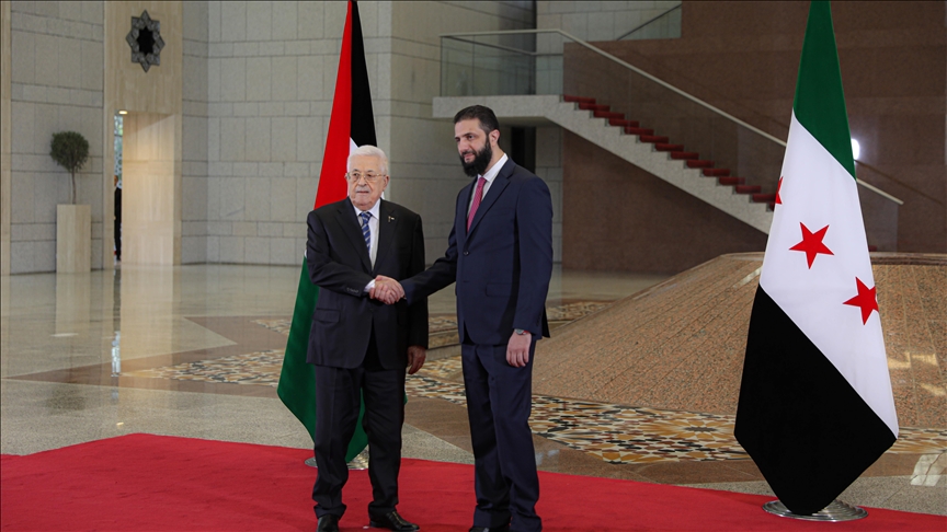 Palestinian president arrives in Damascus for official meeting with Syrian counterpart