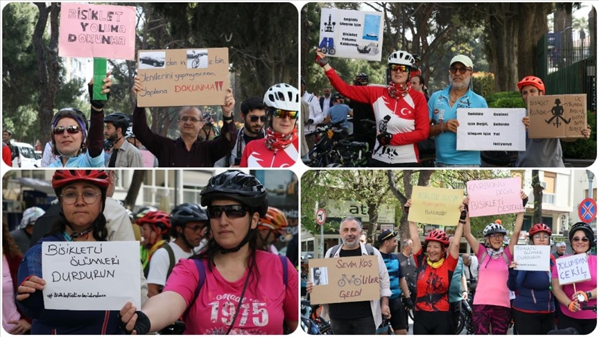 İzmir'de bisikletliler, Büyükşehir Belediye Başkanı Tugay'ı protesto etti