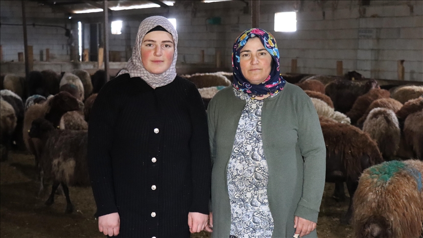 Erzincanlı anne ile kızı devlet desteğiyle koyun sayılarını 100'den 900'e çıkarttı