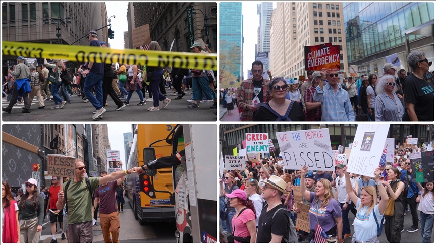 New York'ta binlerce aktivist göçmenlik ve işten çıkarma gibi konuları protesto etti
