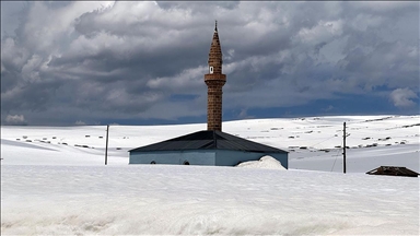 Ardahan'da yayla evleri halen kar altında bulunuyor