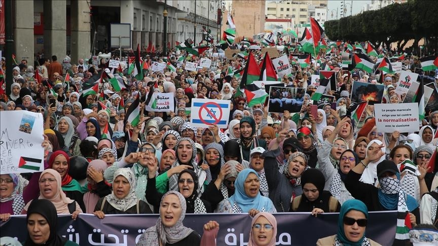 في 66 مدينة.. هيئة مغربية تنظم 110 مظاهرات تضامنا مع غزة