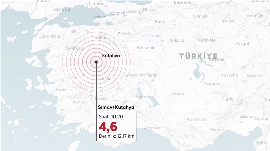 Kütahya'da 4,5 ve 4,6 büyüklüğünde iki deprem