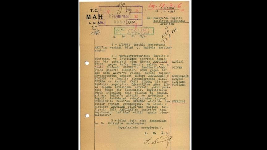 MİT, İngiliz istihbaratçı Philby'nin Ürdün'deki faaliyetine ilişkin raporu paylaştı