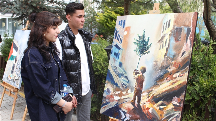 Van'da Filistin temalı resim sergisi düzenlendi