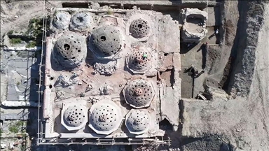 Edirne'de müze olarak işlevlendirilecek Gazi Mihal Hamamı'nda restorasyon çalışmaları sürüyor