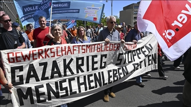 Berlin'deki 1 Mayıs yürüyüşünde Filistin'e destek sloganları atıldı