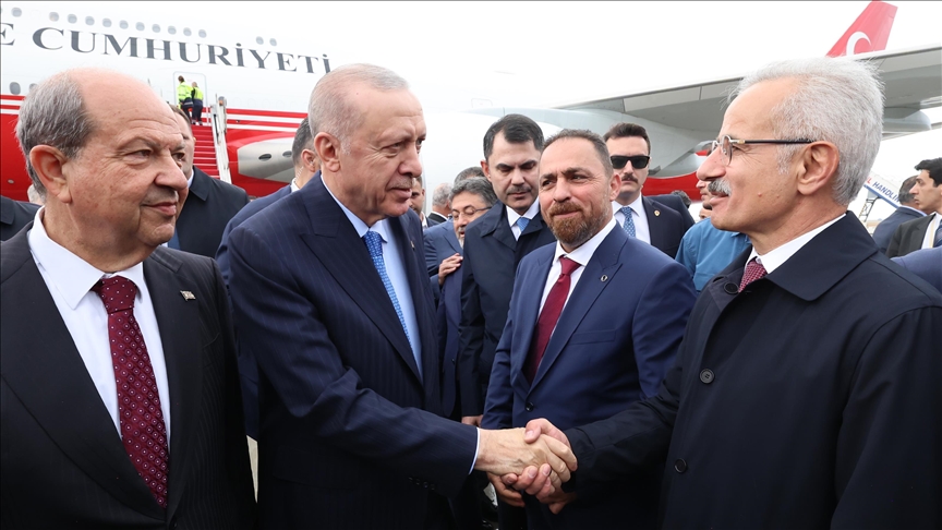 Turkish president arrives in Turkish Republic of Northern Cyprus
