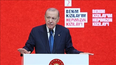 Serokomar Erdogan: "Heyva me ya Sor xwîşk û birayên me yên Xezeyî qet bi tenê nehişt"