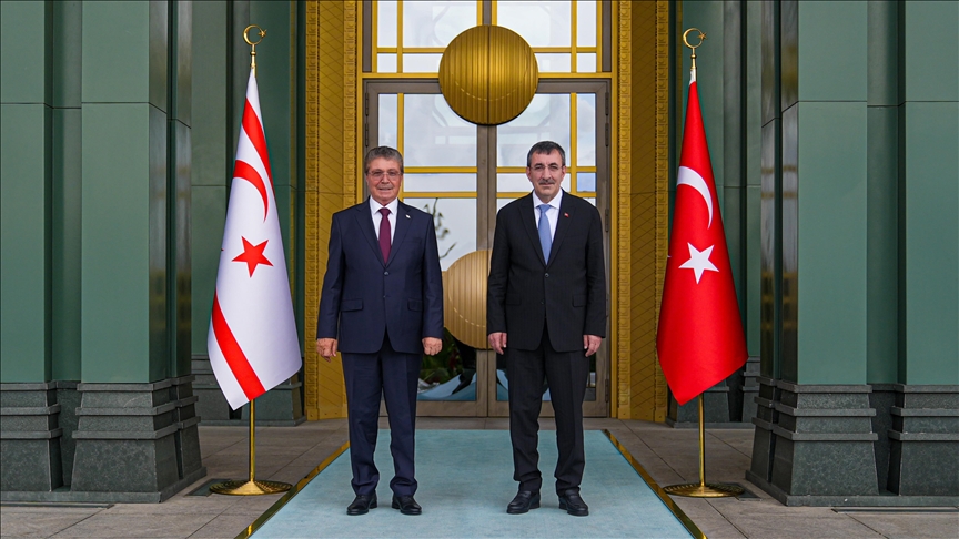 Cumhurbaşkanı Yardımcısı Yılmaz, KKTC Başbakanı Üstel ile görüştü