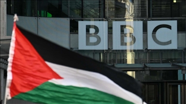 Activists protest outside BBC offices in London over 'hiding genocide'