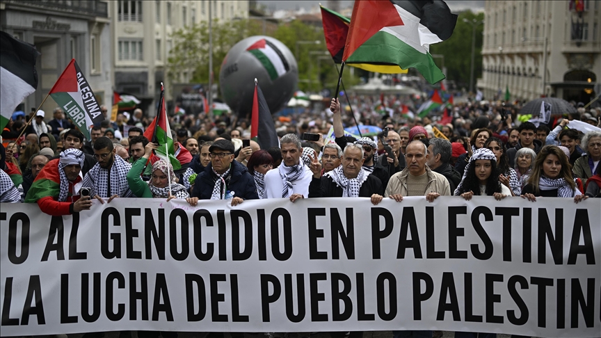 U Madridu održan masovni protest solidarnosti s Palestinom