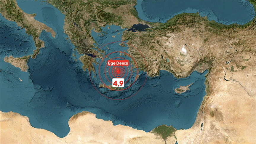 Ege Denizi'nde 4,9 büyüklüğünde deprem