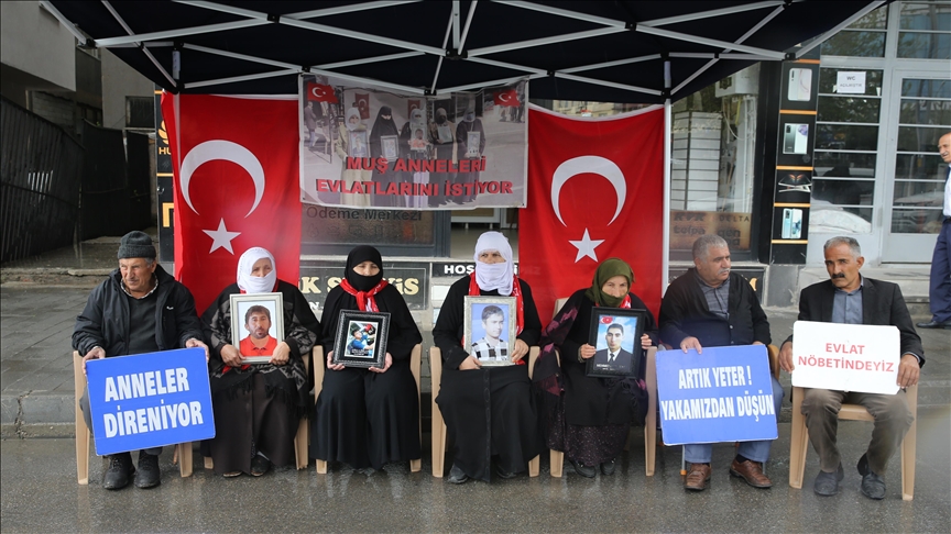 ѳş'ta evlatlarına kavuşmak için eylem yapan aileler "Terörsüz Türkiye" sürecinden memnun