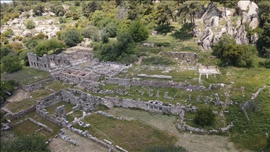 Labraunda Antik Kenti'nin teras duvarları gün yüzüne çıkarılıyor