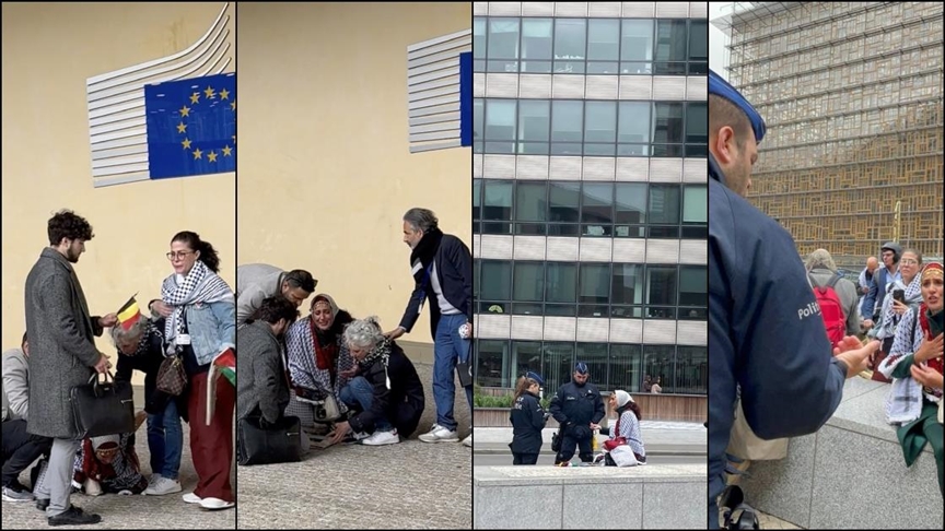 AB Komisyonu önünde "Gazze"ye ağıt