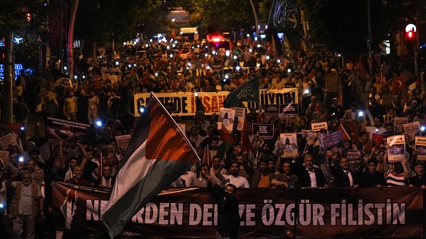 Başkentte İsrail'in Gazze'ye saldırıları protesto edildi