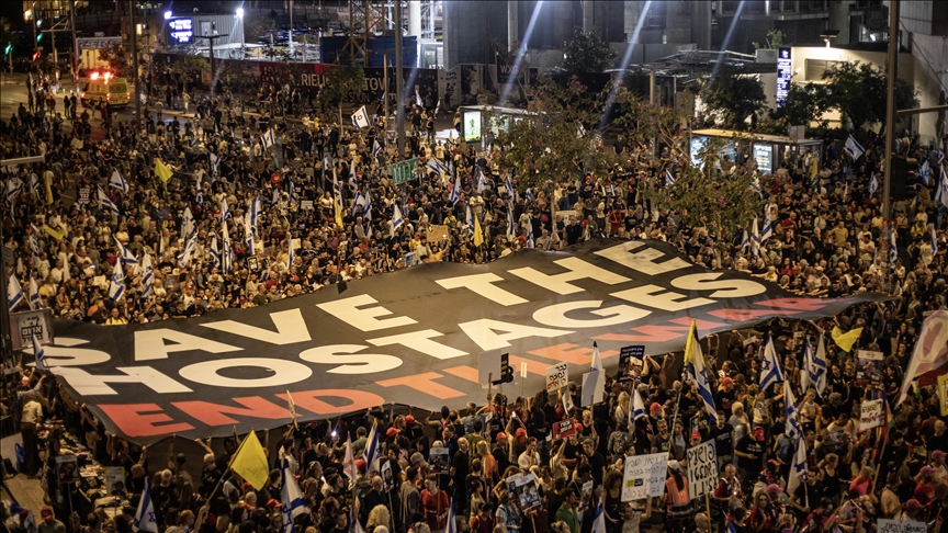 Thousands of Israelis stage nationwide protests to demand release of hostages in Gaza Thousands of Israelis stage nationwide protests to demand release of hostages in Gaza