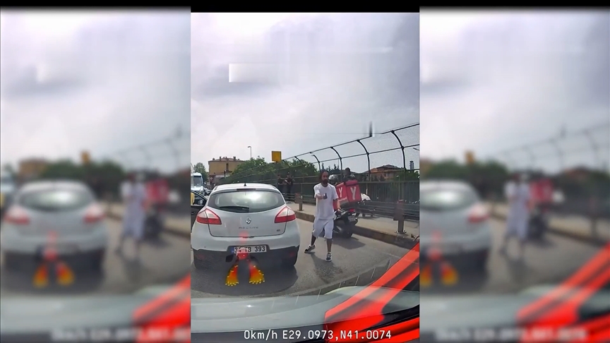 İstanbul'da karayolu çalışanının üzerine bıçakla yürüyen sürücü yakalandı